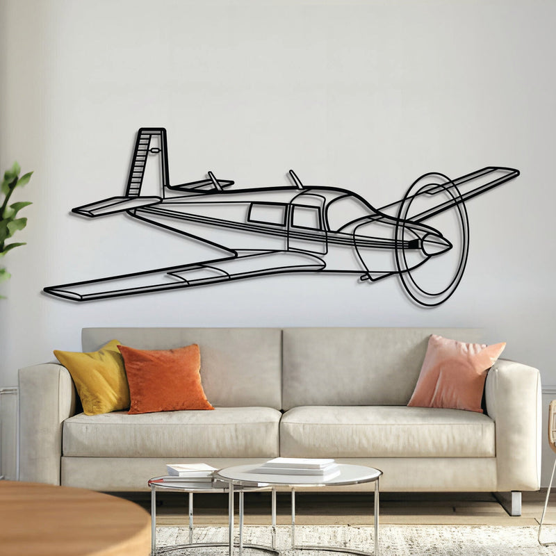 M20J Angle Metal Aircraft Wall Art - NCP0390, angle view