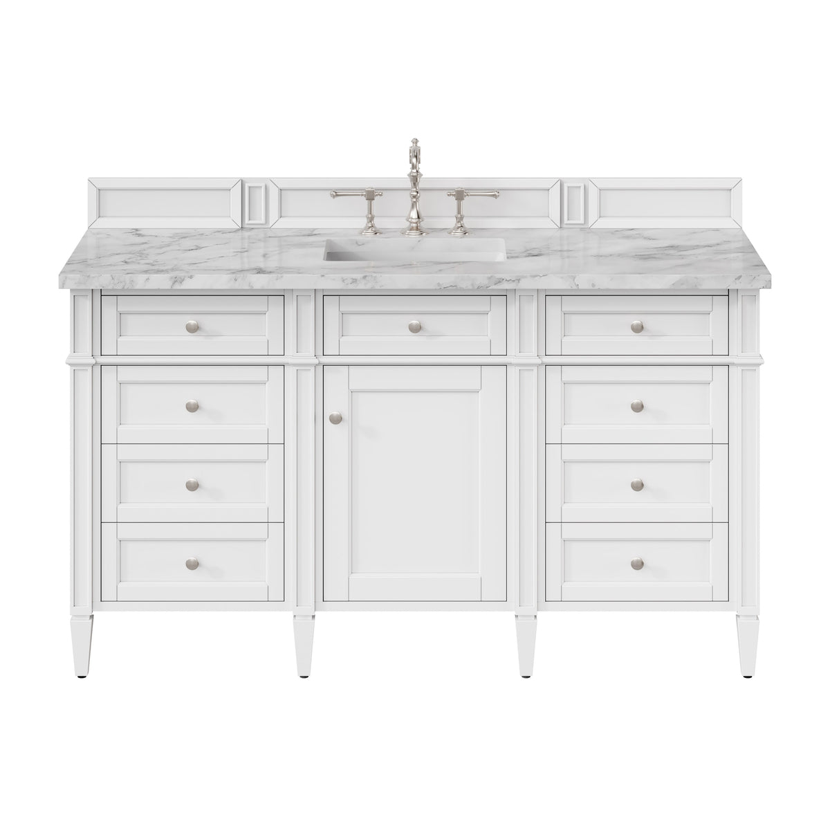 James Martin Brittany 60" Single Bathroom Vanity, Bright White