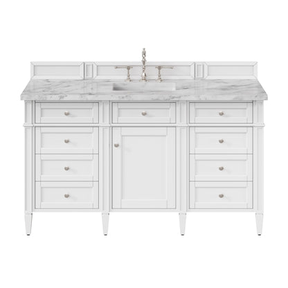 James Martin Brittany 60" Single Bathroom Vanity, Bright White
