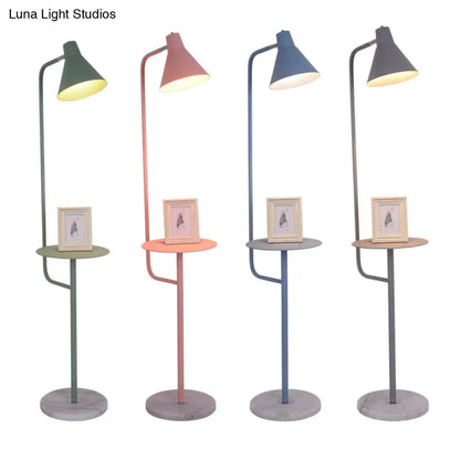 DecorBites™ Macaron 1-Bulb Rotatable Floor Lamp with Metal Shade - Funnel Shaped Standing Light Fixture