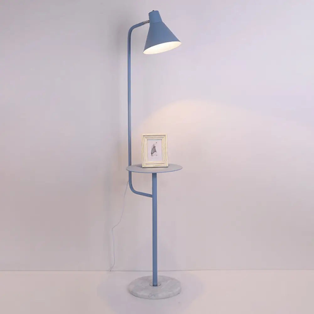 DecorBites™ Macaron 1-Bulb Rotatable Floor Lamp with Metal Shade - Funnel Shaped Standing Light Fixture