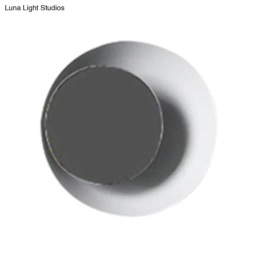 DecorBites™ Macaron LED Circle Sconce Light in Black/Grey/Pink - Wall Mount Fixture (10"/13" Dia)