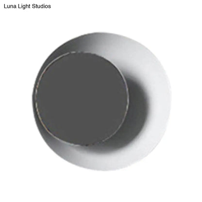 DecorBites™ Macaron LED Circle Sconce Light in Black/Grey/Pink - Wall Mount Fixture (10"/13" Dia)