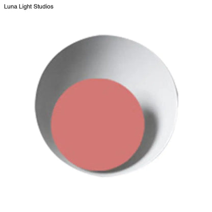 DecorBites™ Macaron LED Circle Sconce Light in Black/Grey/Pink - Wall Mount Fixture (10"/13" Dia)