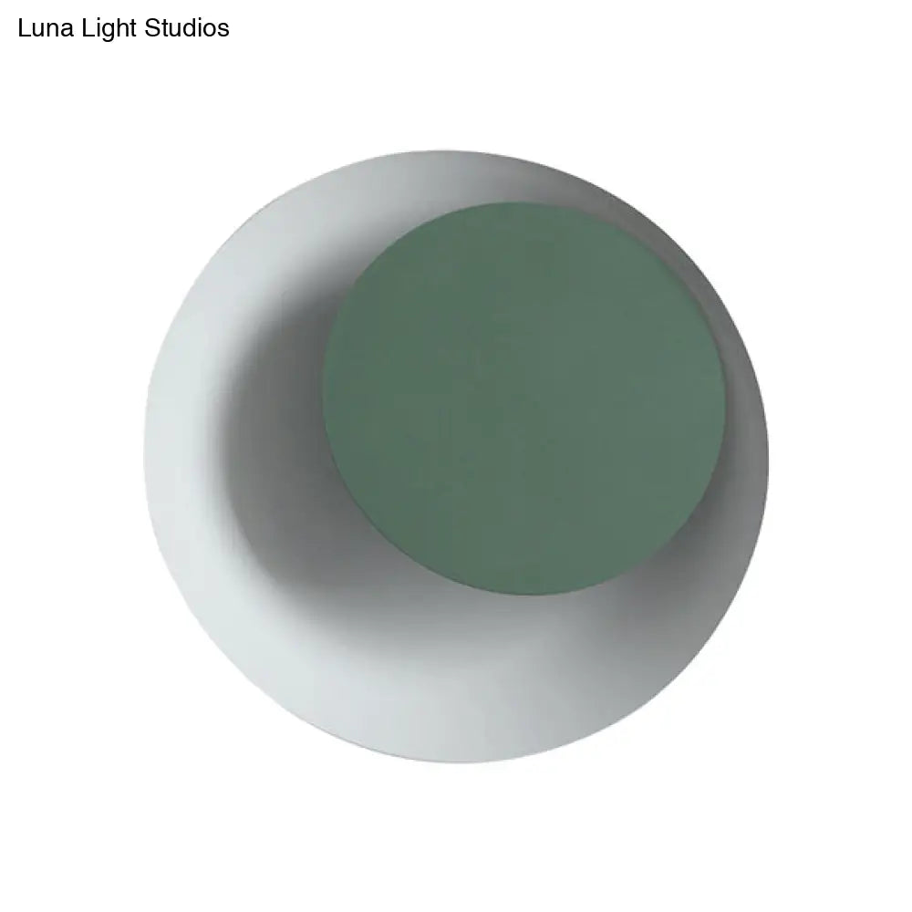 DecorBites™ Macaron LED Circle Sconce Light in Black/Grey/Pink - Wall Mount Fixture (10"/13" Dia)