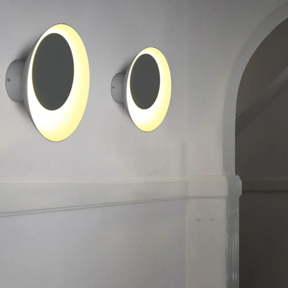 DecorBites™ Macaron LED Circle Sconce Light in Black/Grey/Pink - Wall Mount Fixture (10"/13" Dia)