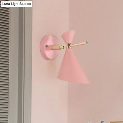 DecorBites™ Macaron Metal Wall Sconce - Angle Shade, 1 Light - Black/White/Pink/Yellow/Green - Bedroom