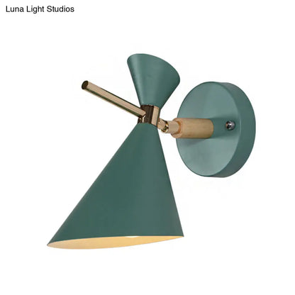 DecorBites™ Macaron Metal Wall Sconce - Angle Shade, 1 Light - Black/White/Pink/Yellow/Green - Bedroom
