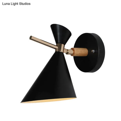 DecorBites™ Macaron Metal Wall Sconce - Angle Shade, 1 Light - Black/White/Pink/Yellow/Green - Bedroom