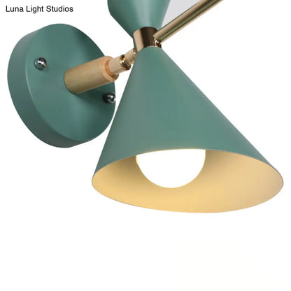 DecorBites™ Macaron Metal Wall Sconce - Angle Shade, 1 Light - Black/White/Pink/Yellow/Green - Bedroom