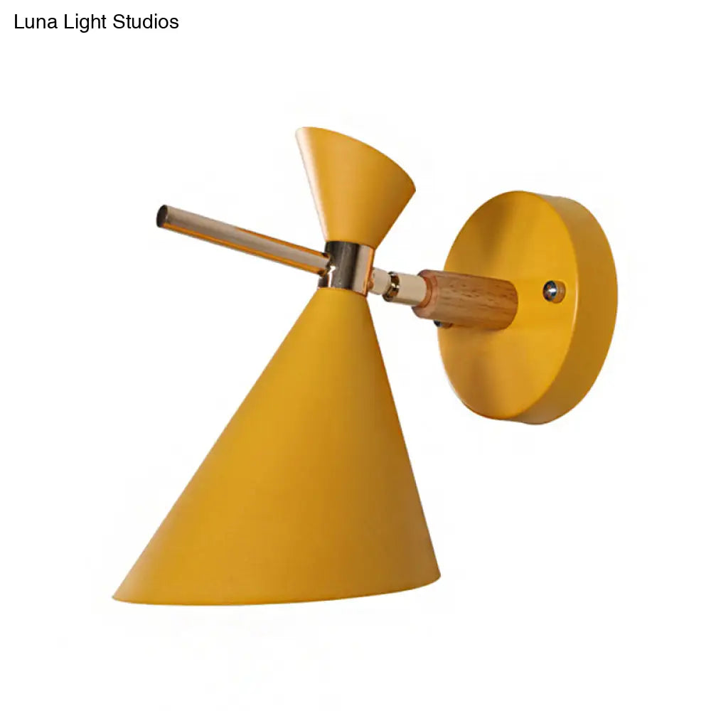 DecorBites™ Macaron Metal Wall Sconce - Angle Shade, 1 Light - Black/White/Pink/Yellow/Green - Bedroom