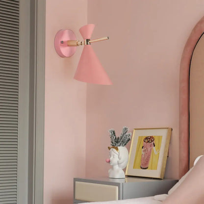 DecorBites™ Macaron Metal Wall Sconce - Angle Shade, 1 Light - Black/White/Pink/Yellow/Green - Bedroom