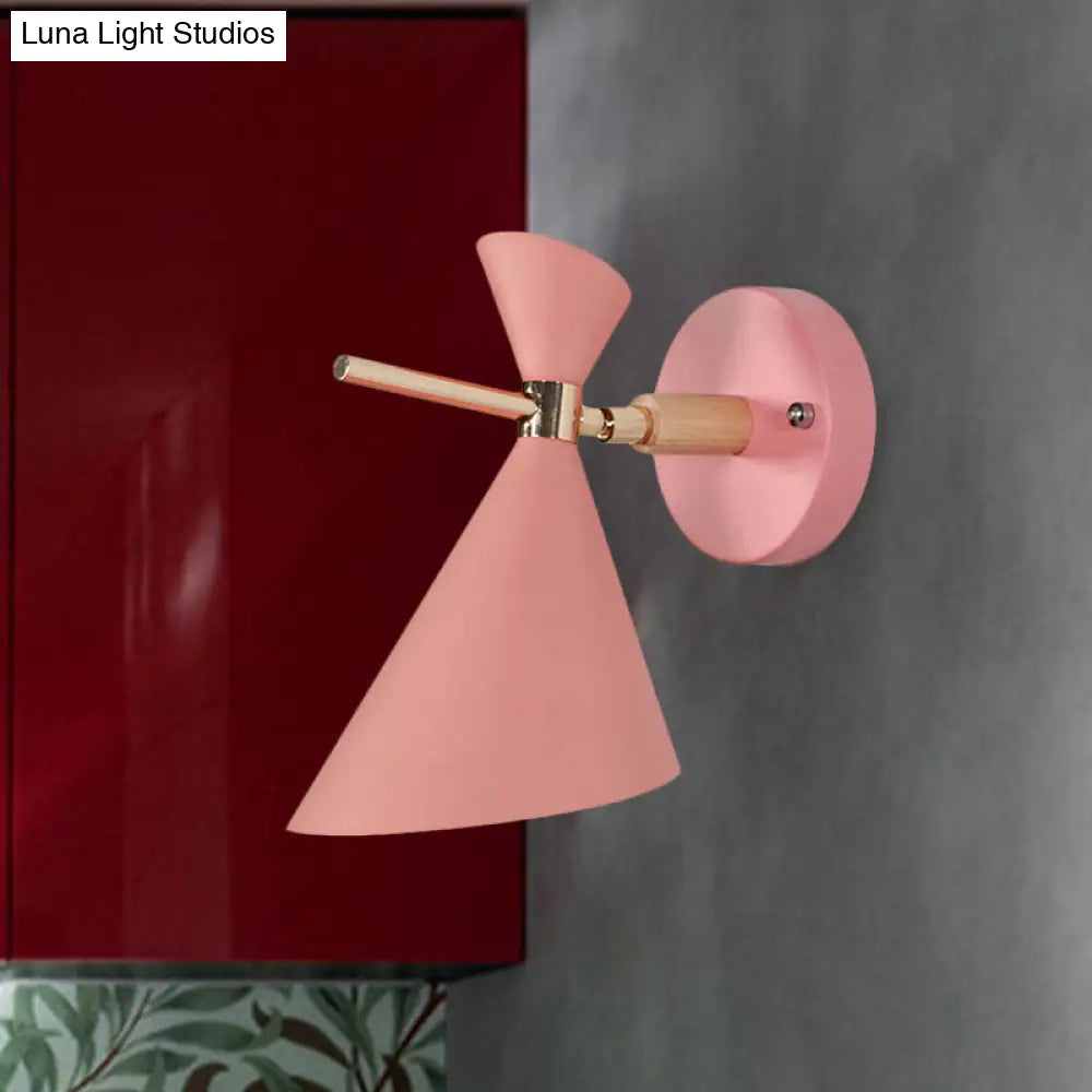 DecorBites™ Macaron Metal Wall Sconce - Angle Shade, 1 Light - Black/White/Pink/Yellow/Green - Bedroom