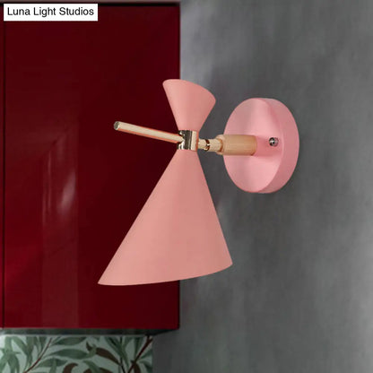DecorBites™ Macaron Metal Wall Sconce - Angle Shade, 1 Light - Black/White/Pink/Yellow/Green - Bedroom