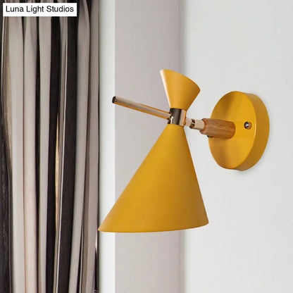 DecorBites™ Macaron Metal Wall Sconce - Angle Shade, 1 Light - Black/White/Pink/Yellow/Green - Bedroom