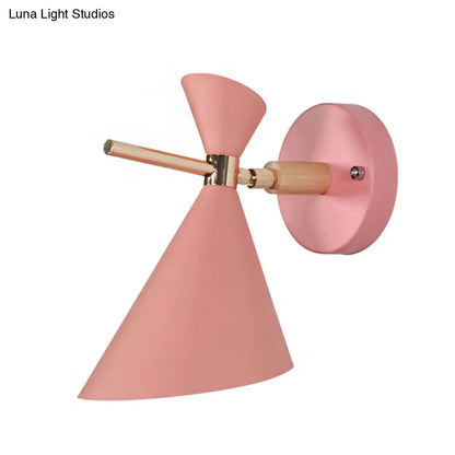 DecorBites™ Macaron Metal Wall Sconce - Angle Shade, 1 Light - Black/White/Pink/Yellow/Green - Bedroom