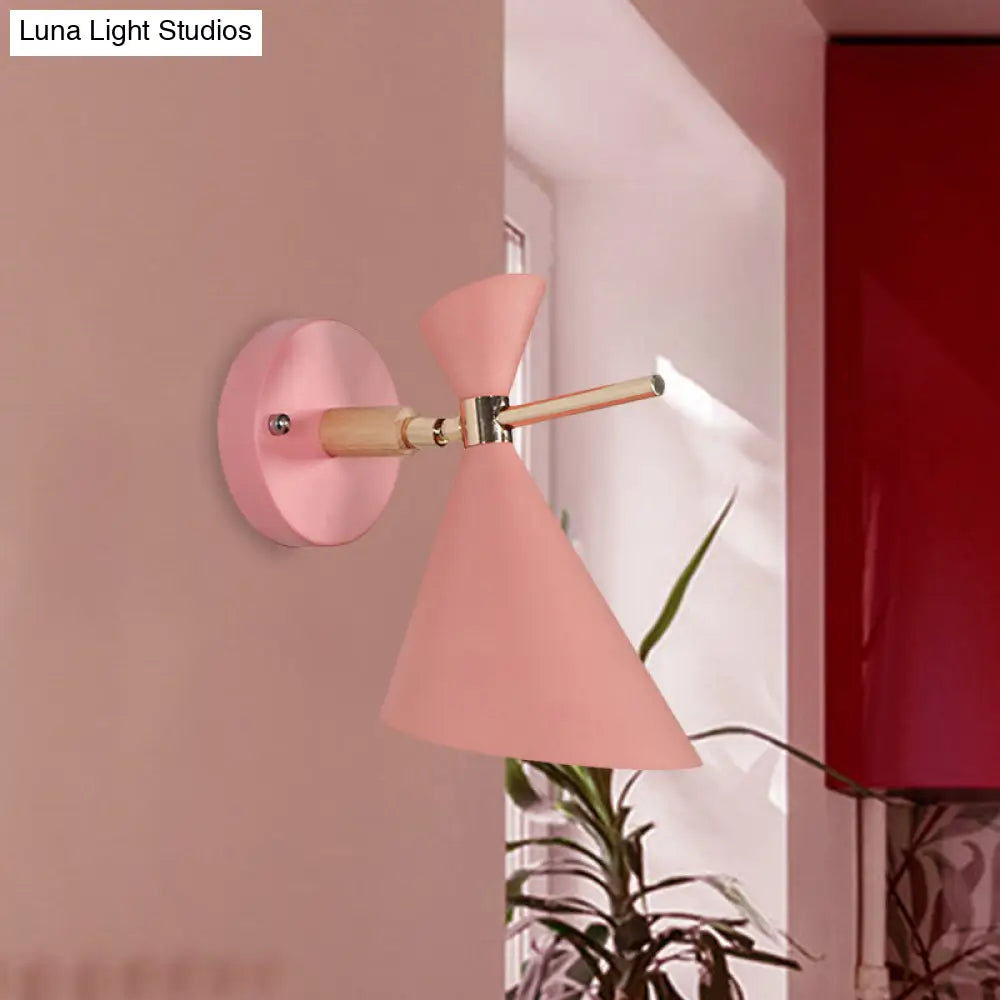 DecorBites™ Macaron Metal Wall Sconce - Angle Shade, 1 Light - Black/White/Pink/Yellow/Green - Bedroom