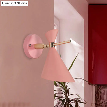 DecorBites™ Macaron Metal Wall Sconce - Angle Shade, 1 Light - Black/White/Pink/Yellow/Green - Bedroom