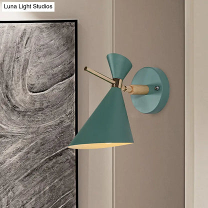 DecorBites™ Macaron Metal Wall Sconce - Angle Shade, 1 Light - Black/White/Pink/Yellow/Green - Bedroom