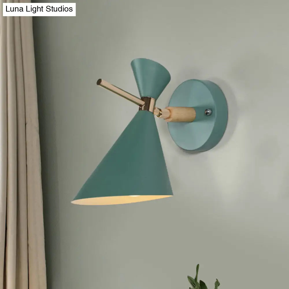 DecorBites™ Macaron Metal Wall Sconce - Angle Shade, 1 Light - Black/White/Pink/Yellow/Green - Bedroom