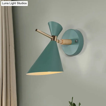 DecorBites™ Macaron Metal Wall Sconce - Angle Shade, 1 Light - Black/White/Pink/Yellow/Green - Bedroom