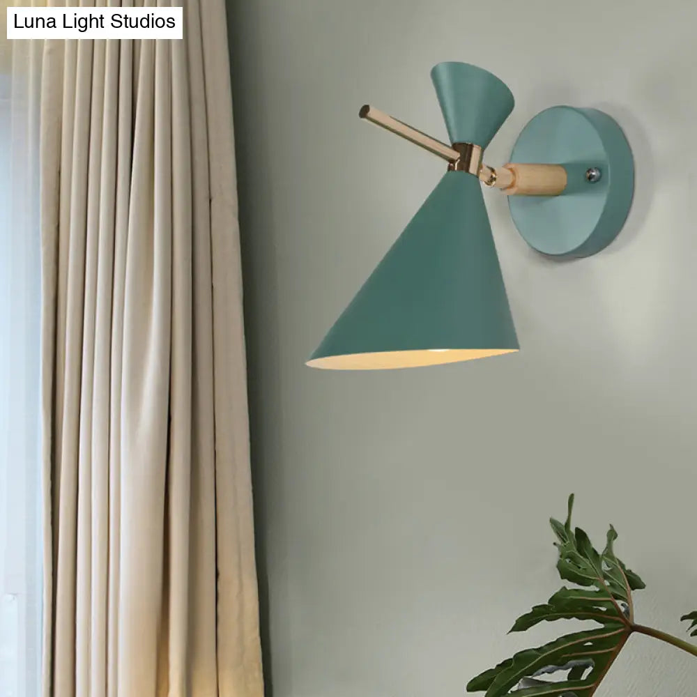 DecorBites™ Macaron Metal Wall Sconce - Angle Shade, 1 Light - Black/White/Pink/Yellow/Green - Bedroom