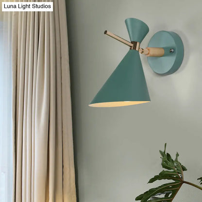 DecorBites™ Macaron Metal Wall Sconce - Angle Shade, 1 Light - Black/White/Pink/Yellow/Green - Bedroom