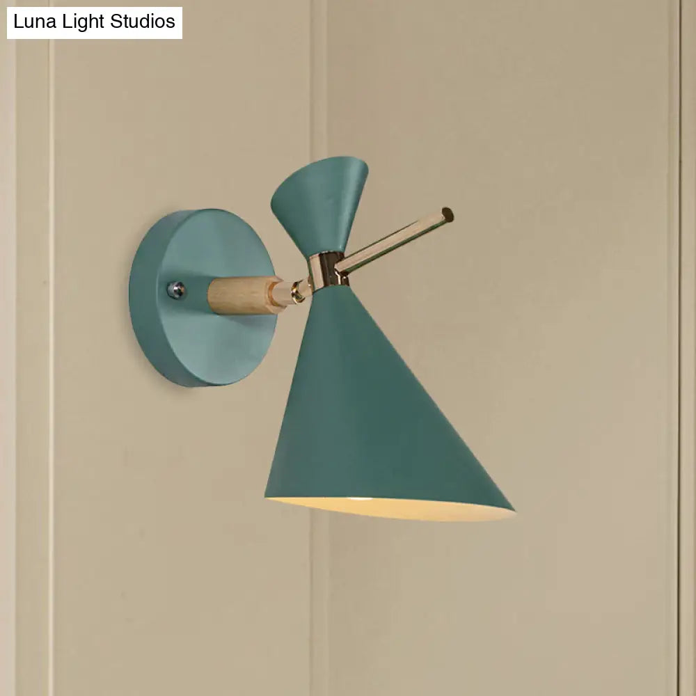 DecorBites™ Macaron Metal Wall Sconce - Angle Shade, 1 Light - Black/White/Pink/Yellow/Green - Bedroom