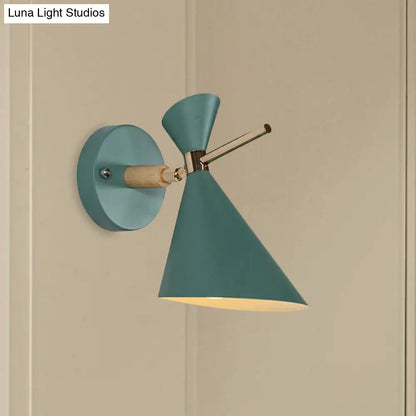 DecorBites™ Macaron Metal Wall Sconce - Angle Shade, 1 Light - Black/White/Pink/Yellow/Green - Bedroom