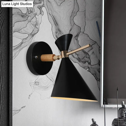 DecorBites™ Macaron Metal Wall Sconce - Angle Shade, 1 Light - Black/White/Pink/Yellow/Green - Bedroom