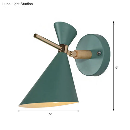 DecorBites™ Macaron Metal Wall Sconce - Angle Shade, 1 Light - Black/White/Pink/Yellow/Green - Bedroom