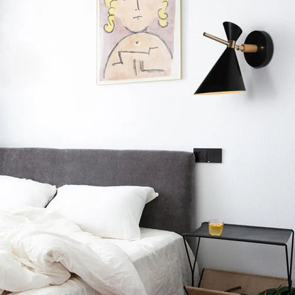 DecorBites™ Macaron Metal Wall Sconce - Angle Shade, 1 Light - Black/White/Pink/Yellow/Green - Bedroom
