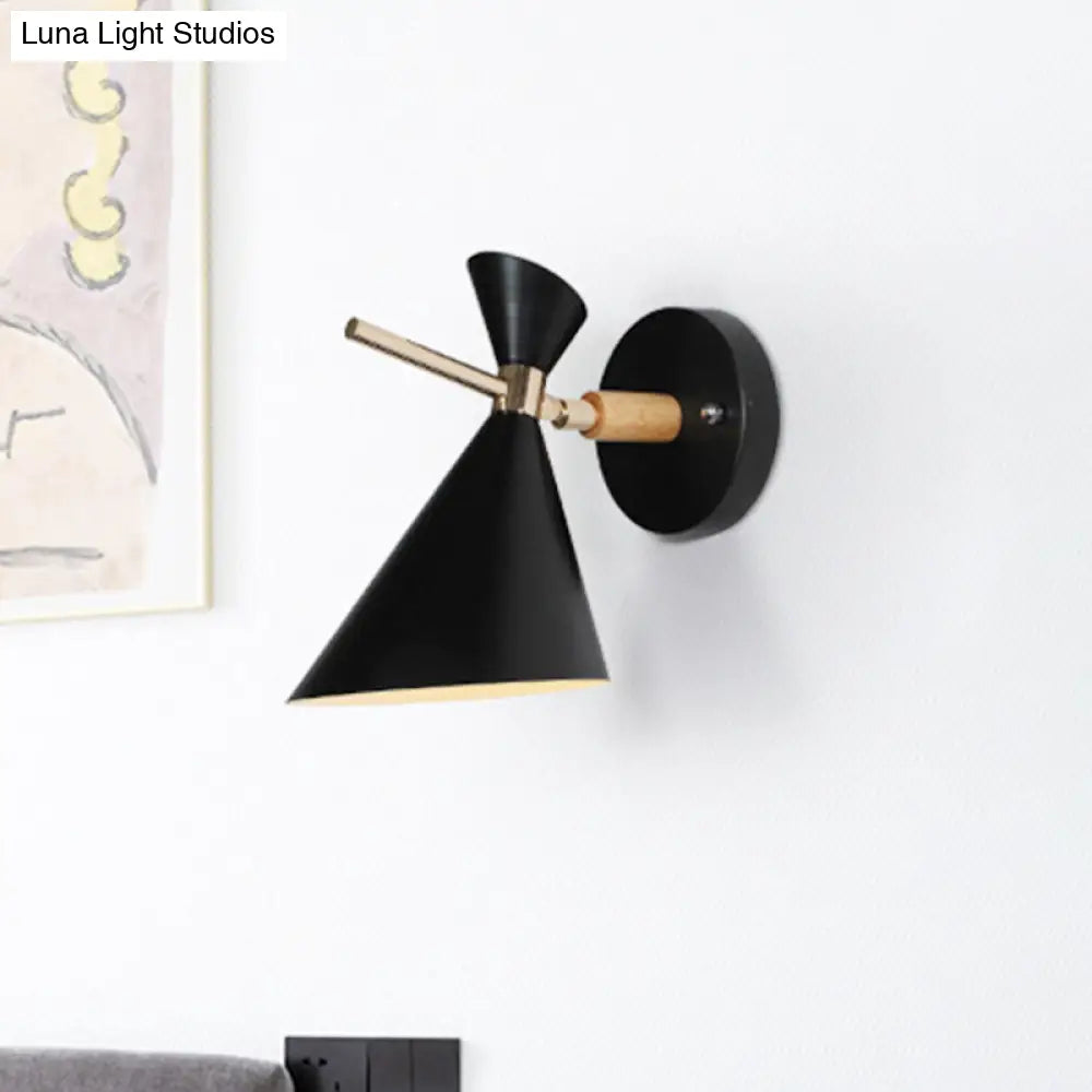 DecorBites™ Macaron Metal Wall Sconce - Angle Shade, 1 Light - Black/White/Pink/Yellow/Green - Bedroom