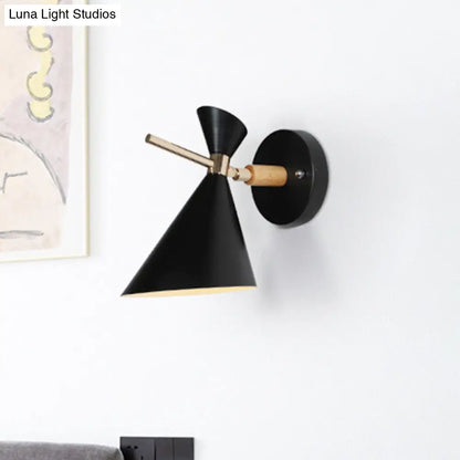 DecorBites™ Macaron Metal Wall Sconce - Angle Shade, 1 Light - Black/White/Pink/Yellow/Green - Bedroom