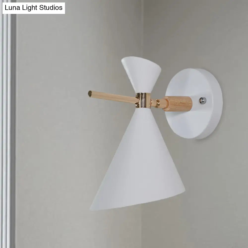 DecorBites™ Macaron Metal Wall Sconce - Angle Shade, 1 Light - Black/White/Pink/Yellow/Green - Bedroom