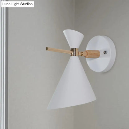 DecorBites™ Macaron Metal Wall Sconce - Angle Shade, 1 Light - Black/White/Pink/Yellow/Green - Bedroom