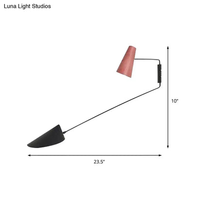 DecorBites™ Macaron Wall Sconce: Cone and Duckbill Design | 1-Light Living Room Mount Light with Black Rod