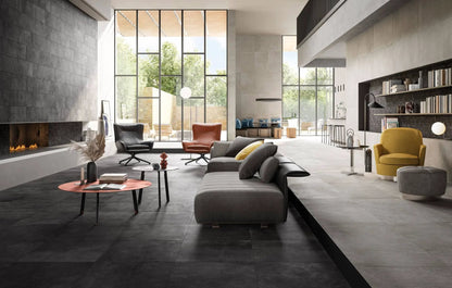 Made.in Liberty Black Concrete Look Porcelain Tiles 12x24