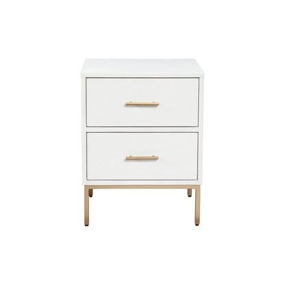 Madelyn Two Drawer Nightstand, White