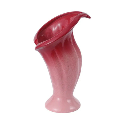 Magenta gradient calla lily ceramic vase living room decor