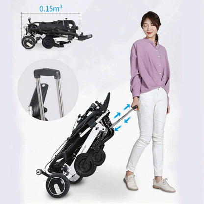 Maidesite 17.5-Inch Wide Seat Lightweight Electric Folding Wheelchair, 500W (SAK33689)