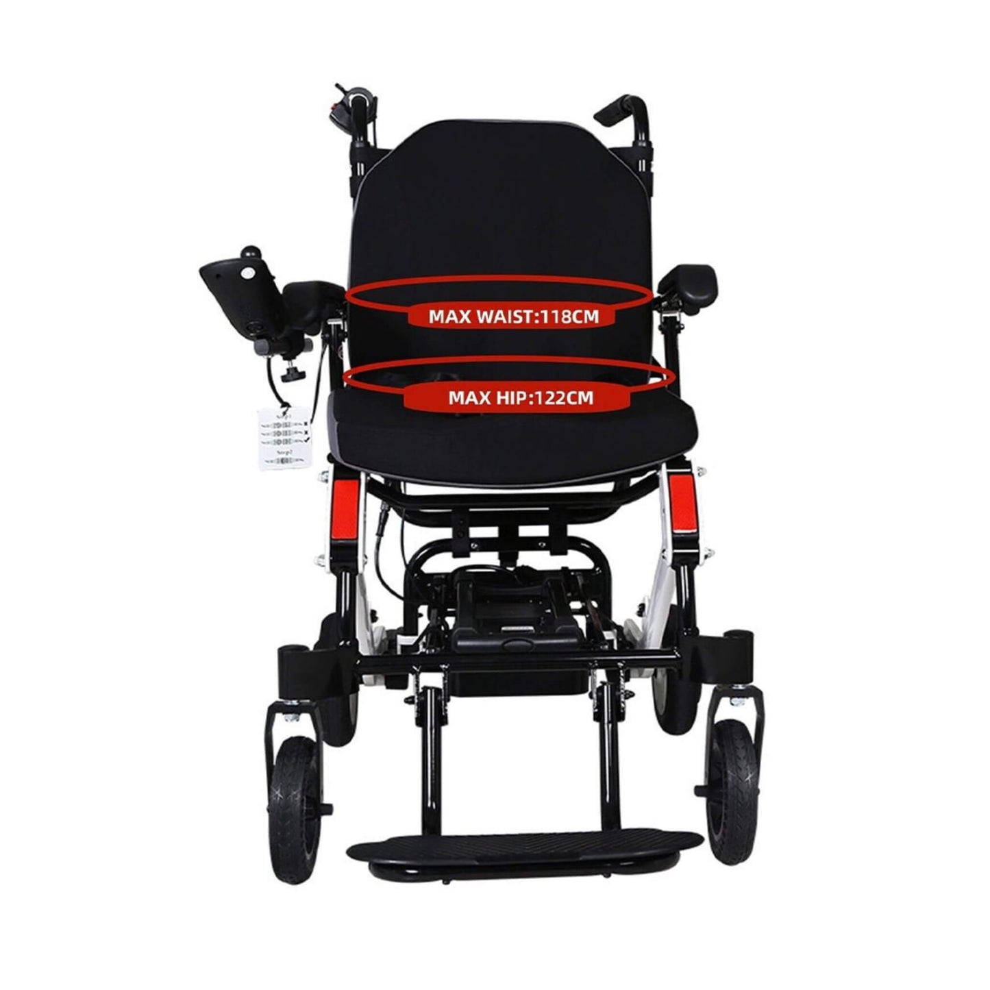 Maidesite 17.5-Inch Wide Seat Lightweight Electric Folding Wheelchair, 500W (SAK33689)