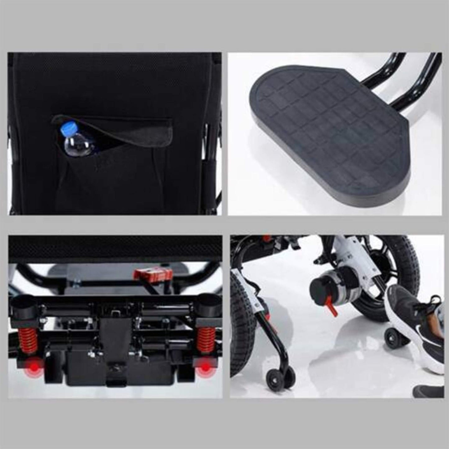 Maidesite 17.5-Inch Wide Seat Lightweight Electric Folding Wheelchair, 500W (SAK33689)