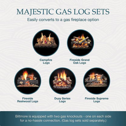 Majestic Biltmore 42" Herringbone Pattern Open Wood Burning Fireplace [SB80HB] (SAK62149)