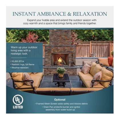 Majestic Courtyard 55K BTU 36" Traditional Outdoor Gas Fireplace (No Refractory) [ODCOUG-36NR] (SAK74218)