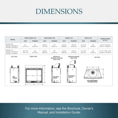 Majestic Meridian 36" Platinum Natural Gas Fireplace [MER36PN] (SAK43751)