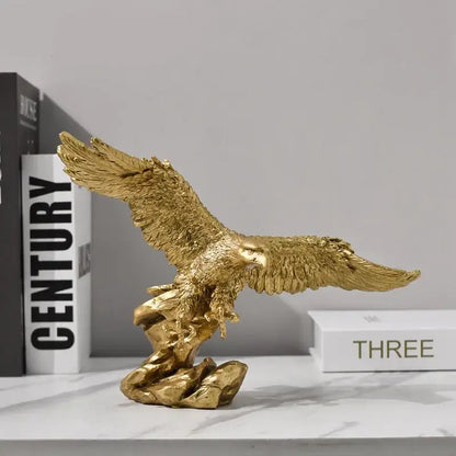 Majestic gold resin eagle sculpture living room decor