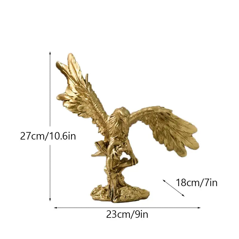 Majestic gold resin eagle sculpture living room decor