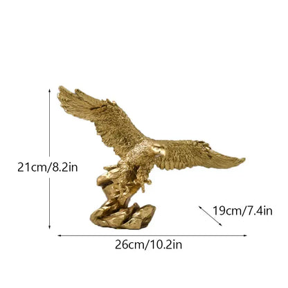 Majestic gold resin eagle sculpture living room decor