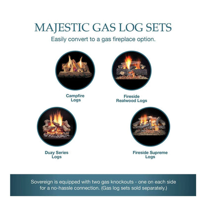 Majestic Sovereign 42-Inch Black Wood Burning Fireplace [SA42R/C] (SAK59347)